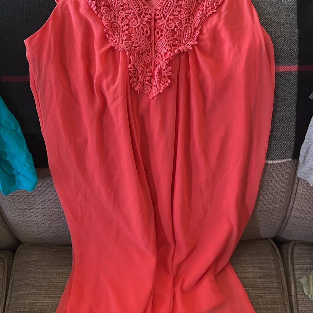 As U Wish Orange Midi Sundress with Cowl Neck